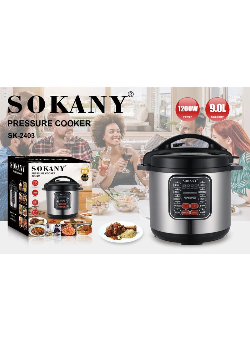 sokany SK-2403 Pressure Cooker  9 Liters 1200 Watts - Image 5